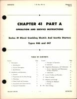 Operation and Service Instructions for Direct Cranking Electric and Inertia Starters, Chapter 41 Part A