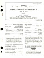 Overhaul Instructions with Parts Breakdown for Hydraulic Pressure Regulator Valve Part No. 214033 