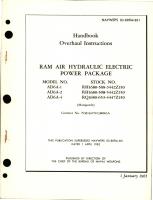 Overhaul Instructions for Ram Air Hydraulic Electric Power Package - Models AD6A-1, AD6A-2, and AD6A-4