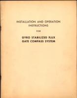 Installation and Operation Instructions for Gyro Stabilized Flux and Gate Compass System