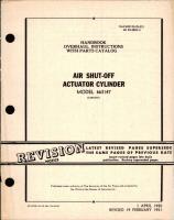 Overhaul Instructions with Parts Catalog for Air Shut-Off Actuator Cylinder Model 663147 