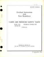 Overhaul Instructions with Parts Breakdown for Cabin Air Pressure Safety Valve Part No. 103186-530 