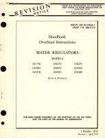 Overhaul Instructions for Water Regulators Models 101796, 104384, 169478, 169479, 169953, 169954, 169479, 169953, 169954