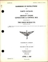 Instructions with Parts Catalog for Aircraft Engine Generators and Control Box