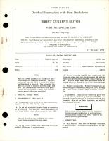 Overhaul Instructions with Parts for Direct Current Motor - Part D949, C1180 