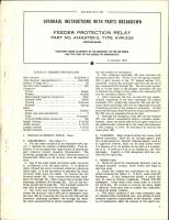 Overhaul Instructions with Parts Breakdown for Feeder Protection Relay - Part A14A9755-2 - Type AVR-232