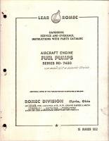 Service and Overhaul Instructions with Parts Catalog for Aircraft Engine Fuel Pumps - Series RD-7420
