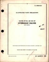 Illustrated Parts Breakdown for Selector, By-pass, & Shut-off Hydraulic Valves