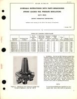 Overhaul Instructions with Parts Breakdown for Spring Loaded Fuel Pressure Regulators 08C75 Series