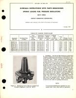 Overhaul Instructions with Parts Breakdown for Spring Loaded Fuel Pressure Regulators 08C75 Series