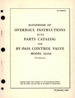 Overhaul Instructions with Parts Catalog for By-Pass Control Valve Model 96268 