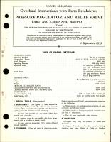Overhaul Instructions with Parts Breakdown for Pressure Regulator and Relief Valve - Part A-60185 and A60185-1