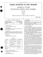 Overhaul Instructions with Parts Breakdown for Hydraulic System Restriction Control Valve Assembly Part No. 1V-459-5 