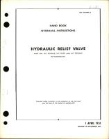 Overhaul Instructions for Hydraulic Relief Valve Part Nos. HC-3000M2, HC-3030, & HC-3000M3