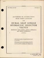 Handbook of Instructions with Parts Catalog for Dural Seat Single Hydraulic Selector Valves