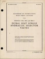 Handbook of Instructions with Parts Catalog for Dural Seat Single Hydraulic Selector Valves