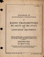 Maintenance Instructions for Radio Transmitters BC-191-() and BC-375-() and Associated Equipment