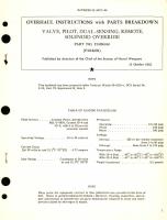 Overhaul Instructions with Parts Breakdown for Valve, Pilot, Dual-Sensing, Remote, Solenoid Override Part No. F59B0030