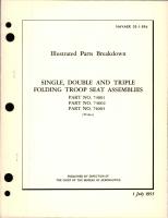 Illustrated Parts Breakdown for Single, Double, and Triple Folding Troop Seat Assemblies - Parts 74001, 74002, and 74003