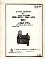 Overhaul Instructions with Parts -  for Tachometer Generator - Amendment 1 - Models 32005-007 and 32005-008 