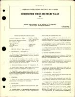 Overhaul Instructions with Parts for Combination Check and Relief Valve - 1096