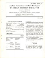 Overhaul Instructions with Parts Breakdown for DC Selsyn Position Indicator - Model 8DJ50RAC2 