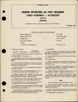 Overhaul Instructions with Parts Breakdown for Cable Assembly - Accessory - 93262 