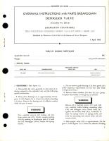Overhaul Instructions with Parts for Defogger Valve - Assembly No 96118
