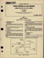 Overhaul Instructions with Parts Breakdown for Landing Gear By-Pass Valve Assembly - 1359-526921