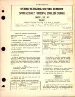 Overhaul Instructions with Parts Breakdown for Horizontal Stabilizer Override Switch Assembly - 5663374-501 and 5663374-503