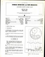 Instructions w Parts Breakdown for Actuator, Cockpit Mixing Valve