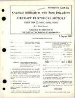 Overhaul Instructions with Parts Breakdown for Electric Motors - Parts X-45455, 91502, and 96543