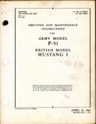 Erection and Maintenance Instructions for Army P-51