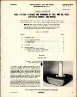 Storage and Handling of Fuel and Oil Cells (Synthetic Rubber and Metal)