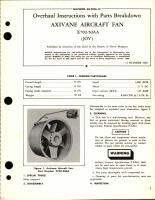 Overhaul Instructions with Parts Breakdown for Axivane Aircraft Fan - X702-50AA 