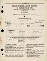 Overhaul Instructions with Parts Breakdown for Oil Pressure Warning Units 