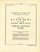 Handbook of Instructions with Parts Catalog for Types A-3, A-3A and B-4, Power Veturi Tubes