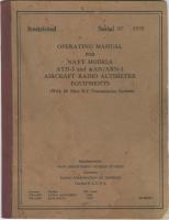 Operating Manual for Navy Models AYD-3 & AN/ARN-1 Aircraft Radio Altimeter