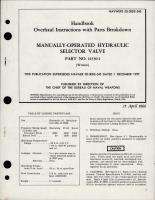 Overhaul Instructions with Parts Breakdown for Manually Operated Hydraulic Selector Valve - Part 14330-1 