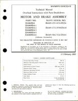 Overhaul Instructions with Parts Breakdown for  Motor and Brake Assembly - E1600M16 Series