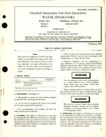 Overhaul Instructions with Parts Breakdown for Water Separators - Parts 81940-2 and 81940-3 