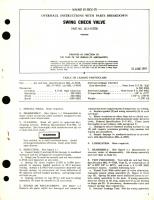 Overhaul Instructions with Parts Breakdown for Swing Check Valve Part No. 111-517705 