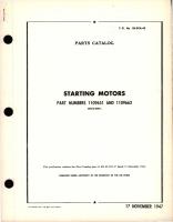 Parts Catalog for Starting Motors - Parts 1109651 and 1109662