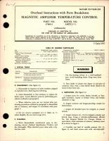 Oveerhaul Instructions for Parts Breakdown for Magnetic Amplifier Temperature Control - Part 47600-2 - Model AMTC2-7-1