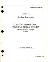 Overhaul Instructions for Constant Displacement Hydraulic Motor Assembly - Model MF88-913-S332-5A 