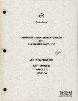 Maintenance Manual w Parts List for AC Generator - Parts 976J252-3 and 976J252-6