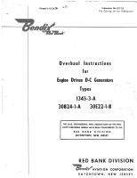 Overhaul Instructions for Engine Driven DC Generator - Types 1345-3-A, 30B24-1-A, and 30E22-1-B