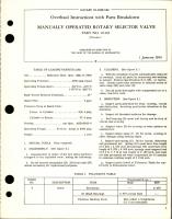 Overhaul Instructions with Parts Breakdown for Manually Operated Rotary Selector Valve - Part 111105