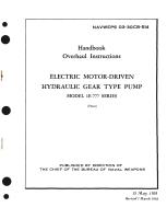 Overhaul Instructions for Electric Motor-Driven Hydraulic Gear Type Pump Model 1E-777 Series 