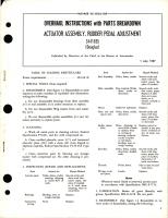 Overhaul Instructions with Parts Breakdown for Rudder Pedal Adjustment Actuator Assembly - 3441835 